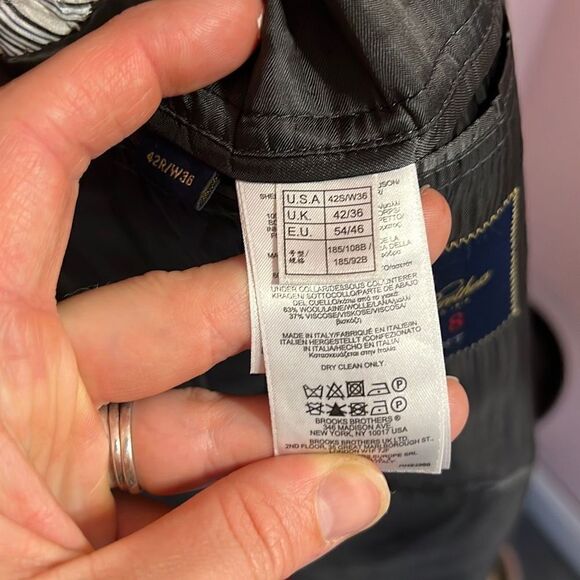 Brooks Brothers 1818 Regent Dark Grey Wool Two Button Suit Jacket 42 - Picture 8 of 9